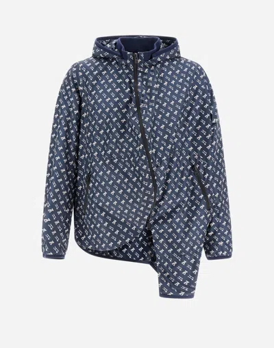 Herno Globe Parka In Eco Monogram In Blue