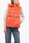 Herno Globe Hooded Sleeveless Down Jacket In Orange