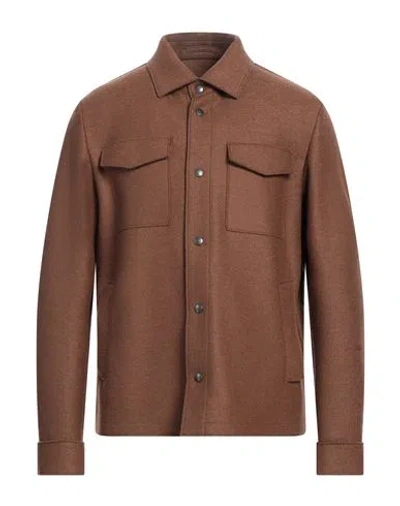 Herno Globe Man Jacket Brown Size 40 Virgin Wool