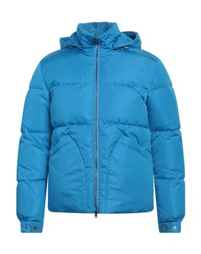 Herno Globe Man Puffer Light Blue Size 40 Polyamide