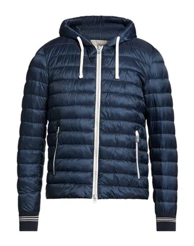 Herno Globe Man Puffer Navy Size 36 Polyamide In Blue