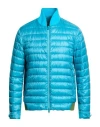 Herno Globe Man Puffer Turquoise Size 40 Polyamide, Cotton In Blue