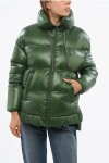 Herno Globe Nylon Down Jacket With Drawstringed Waist In Green