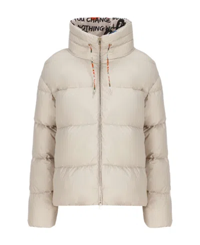 Herno Globe Oversize Padded Bomber Jacket In White