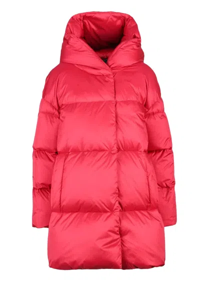 Herno Globe Oversized Down Jacket - Fuchsia In Red