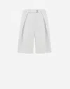 Herno Globe Cropped Trousers In Photocromatic Monogram In White