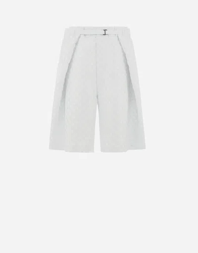 Herno Globe Cropped Trousers In Photocromatic Monogram In White