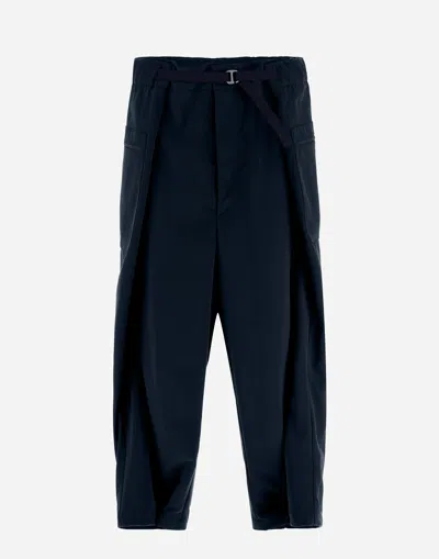 Herno Globe Trousers In Recycled Nylon Twill In Navy