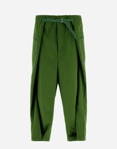 Herno Globe Trousers In Recycled Nylon Twill In Garden Green