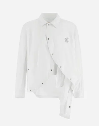 Herno Globe Shirt In Recycled Twill In White