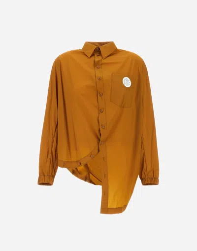 Herno Globe Shirt In Eco Cotton Feel In Gold