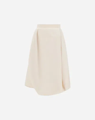 Herno Globe Skirt In Recycled Lurex Jacquard In Beige