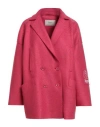 Herno Globe Woman Coat Fuchsia Size 8 Virgin Wool