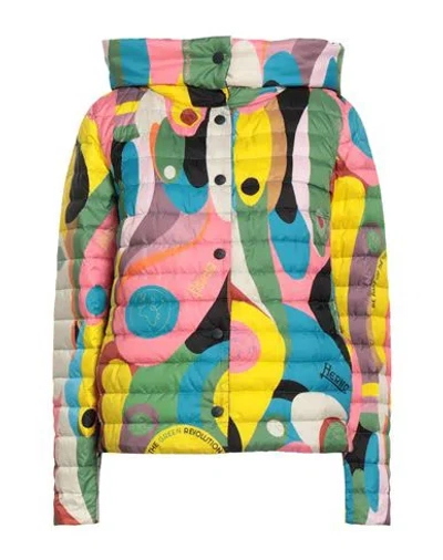 Herno Globe Woman Puffer Azure Size 10 Polyester In Gold