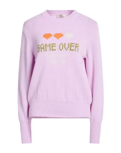 Herno Globe Woman Sweater Lilac Size 6 Wool In Multi