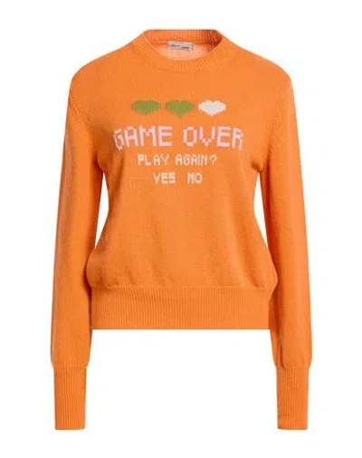 Herno Globe Woman Sweater Orange Size 6 Wool In Multi