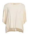 Herno Globe Woman T-shirt Cream Size 6 Viscose, Elastane, Polyamide In White