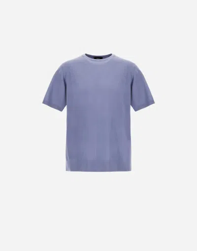 Herno Glorious Cotton Silk T-shirt In Light Blue