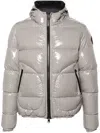 Herno Patent Hooded Puffer Jacket In Gray