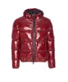 Herno Red Bomber Gloss Frontal Zip Closure In Red