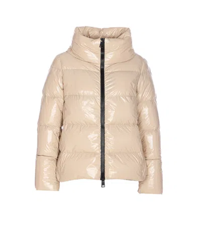 Herno Gloss Cape Down Jacket In Sand
