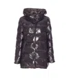 Herno Medium Length Glossy Padded Jacket In Black