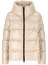Herno Women Gloss Cape Down Jacket In Neutral