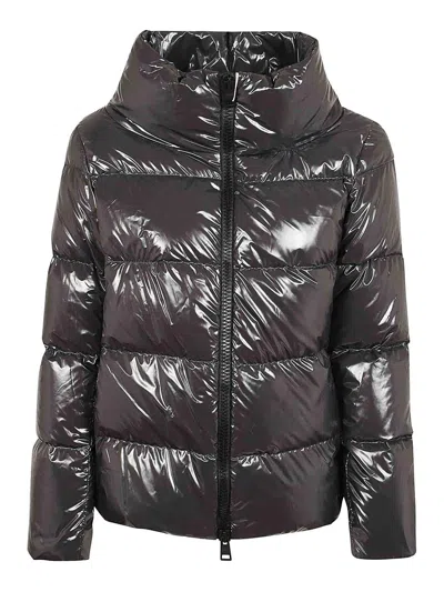 Herno Gloss Hood Down Jacket In Grey