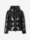 Herno Glossy Hooded Down Coat With Quilted Design In Black