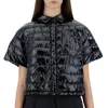 Herno Gloss Short-sleeved Bomber Jacket In Black