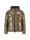 Herno Quilted Hooded Jacket Shiny Finish In Green