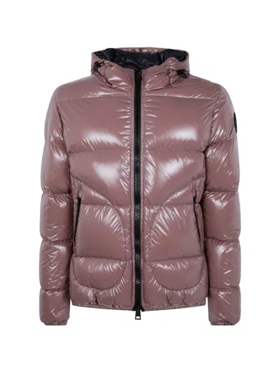 Herno Gloss-finish Padded Coat In Brown