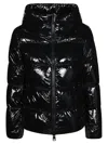 Herno Glossy Hooded Down Coat With Quilted Design In Black