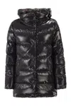 Herno Women Glossy Nylon Down Jacket In Black
