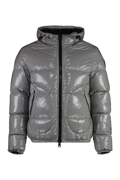 Herno Glossy Nylon Down Jacket In Gray