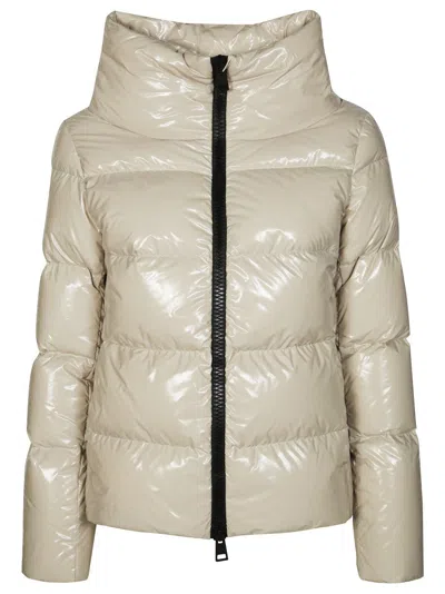 HERNO GLOSSY PADDED CROPPED JACKET