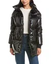 Herno Glossy Hooded Down Coat With Quilted Design In Black