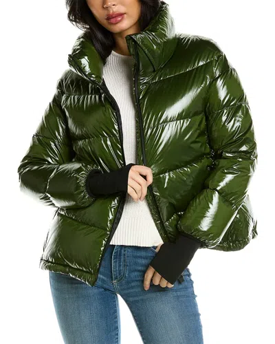 Herno Glossy Puffer Down Coat In Green