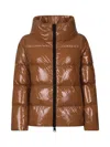 Herno Long-sleeved Down Jacket In Brown