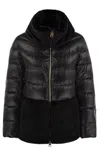 Herno Glossy Quilted And Plush Puffer Jacket In Black
