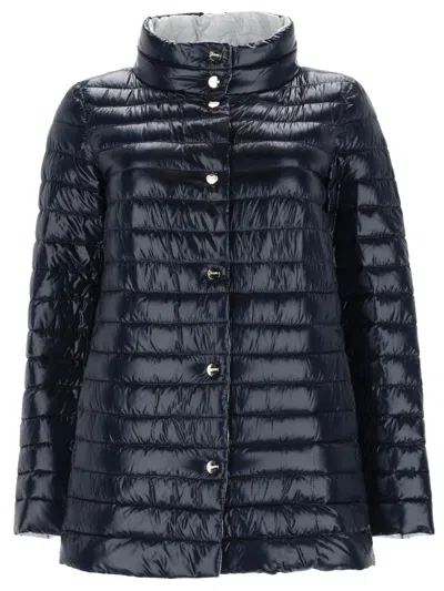 HERNO GLOSSY QUILTED HIGH COLLAR POLYAMIDE DOWN JACKET