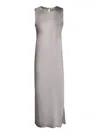 Herno Glossy Satin Midi Dress With Clean-cut Silhouette