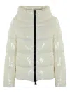 Herno Padded Down Jacket With High-gloss Finish And Oversized Collar In White