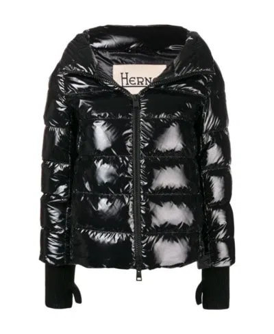Herno Glove Detailed Down Jacket In Black