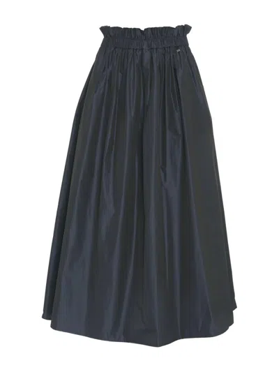 HERNO NEW TECHNO TAFFE MIDI SKIRT,GN000044D.12483Z 9202 NEW BLUE