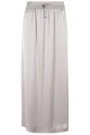 Herno Satin Finish Skirt With Drawstring Waist And Side Slits In Chantilly
