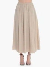 Herno Pleated Stretch Nylon Midi Skirt In Crema