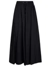 Herno Black Skirt With Elastic Drawstring Waist In Tech Fabric Stretch Woman In Blue