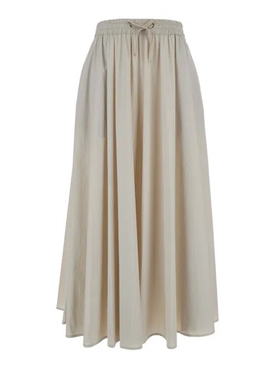 HERNO MAXI BEIGE DRESS WITH DRAWSTRING IN STRETCH POLYAMIDE WOMAN