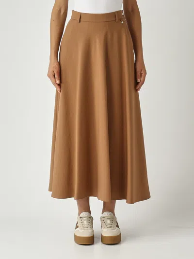 Herno Gonna Svasata Con Bottone In Vita Skirt In Animal Print